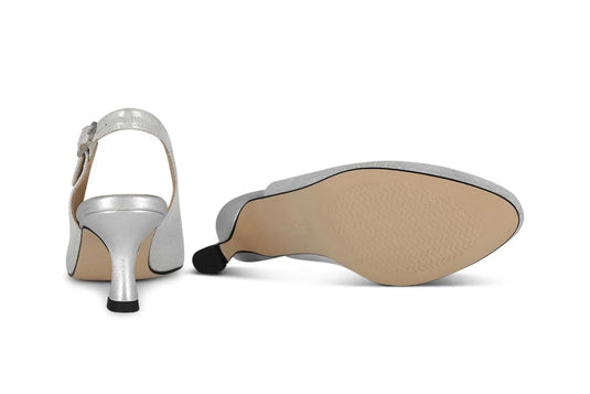 Piesanto Women's 240230 Slingback Kit Pump Pearl Metal Suede Piesanto Women's 240230 Slingback Kit Pump Pearl Metal Suede