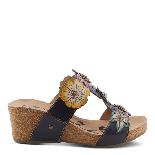 Spring Step L'ARTISTE PRETTYPETALS SANDALS Navy Multi Spring Step L'ARTISTE PRETTYPETALS SANDALS Navy Multi
