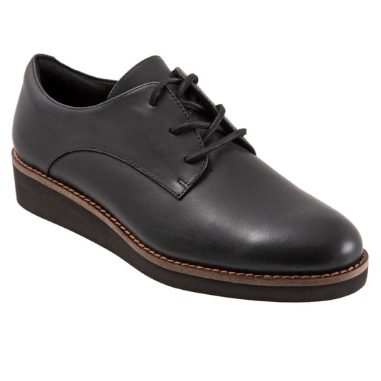 Softwalk Women's Willis Flat Shoe Black Leather