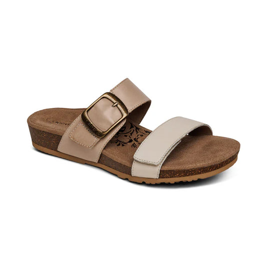 Aetrex Women's Daisy Adjustable Slide Sandal Brown Aetrex Women's Daisy Adjustable Slide Sandal Brown