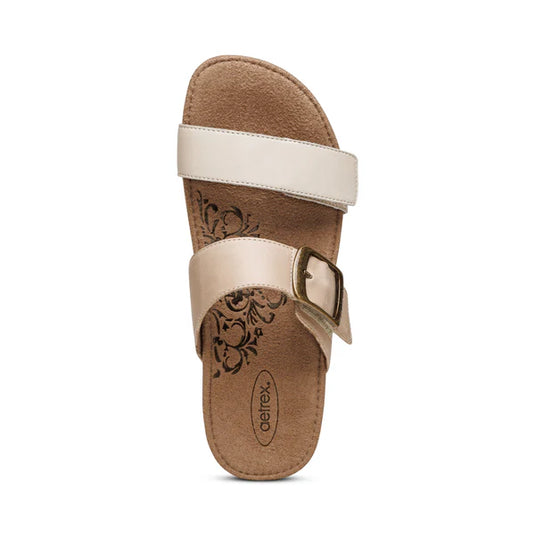 Aetrex Women's Daisy Adjustable Slide Sandal Brown Aetrex Women's Daisy Adjustable Slide Sandal Brown