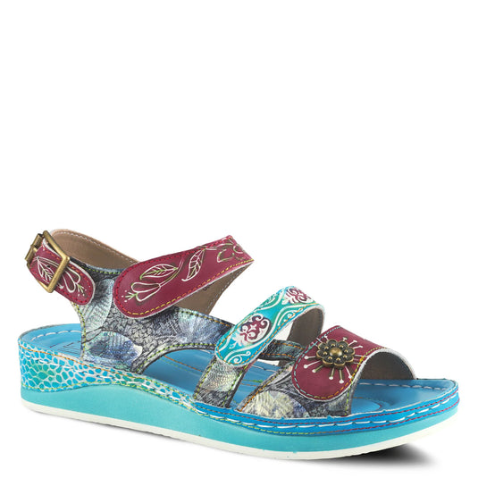 Spring Step L'ARTISTE Women's SUMACAH SANDAL Aqua Multi Spring Step L'ARTISTE Women's SUMACAH SANDAL Aqua Multi