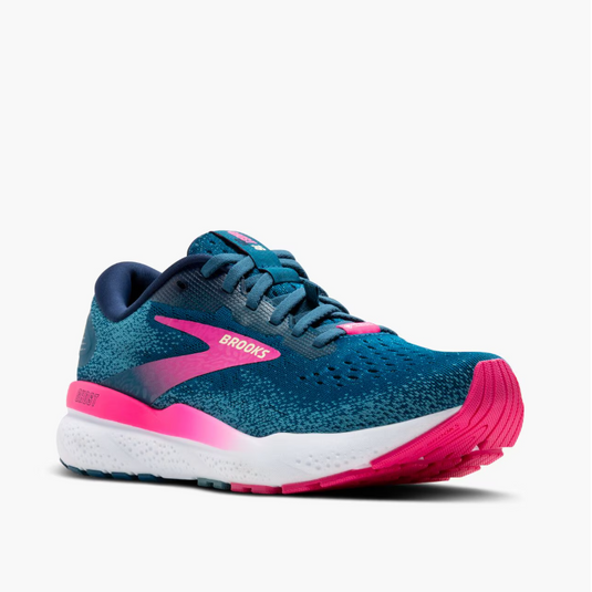 Brooks Women's Ghost 16 GTX Waterproof Sneaker Moroccan Blue/Pink/Yellow Brooks Women's Ghost 16 GTX Waterproof Sneaker Moroccan Blue/Pink/Yellow
