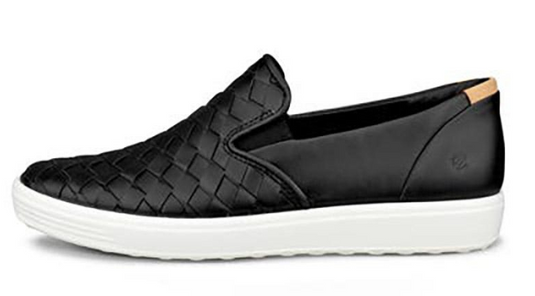 Ecco Women's Soft 7 Woven Slip-On Black
