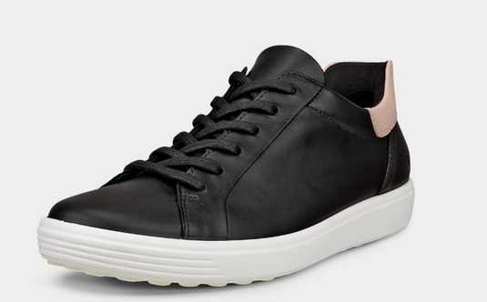 ECCO Women's Soft 7 Leather Lace Slip-In Sneaker Black