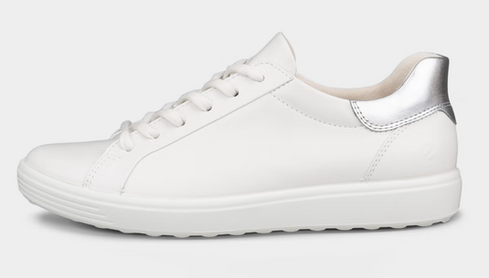 ECCO Women's Soft 7 Leather Lace Slip-In Sneaker White ECCO Women's Soft 7 Leather Lace Slip-In Sneaker White