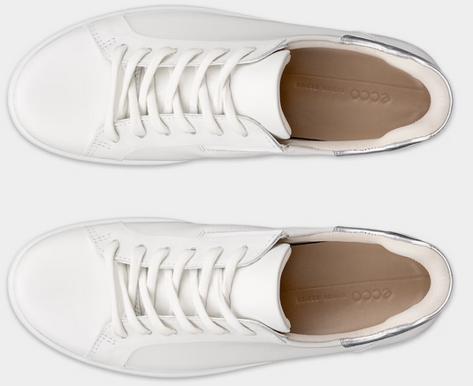 ECCO Women's Soft 7 Leather Lace Slip-In Sneaker White ECCO Women's Soft 7 Leather Lace Slip-In Sneaker White