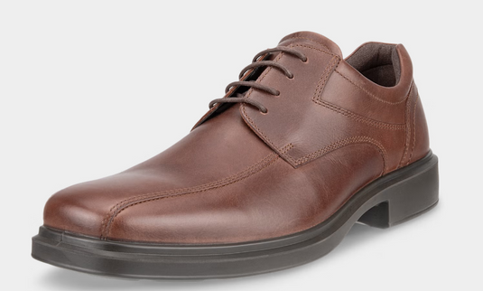 ECCO Men's Helsinki 2 Leather Bike-Toe Derby Shoe Cognac