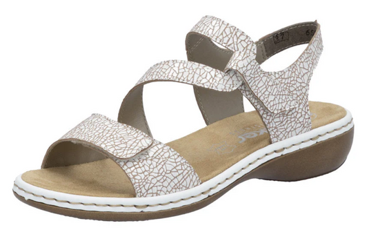 Rieker Women's Regina C7 Sandal White Croc Rieker Women's Regina C7 Sandal White Croc