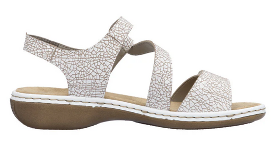Rieker Women's Regina C7 Sandal White Croc Rieker Women's Regina C7 Sandal White Croc