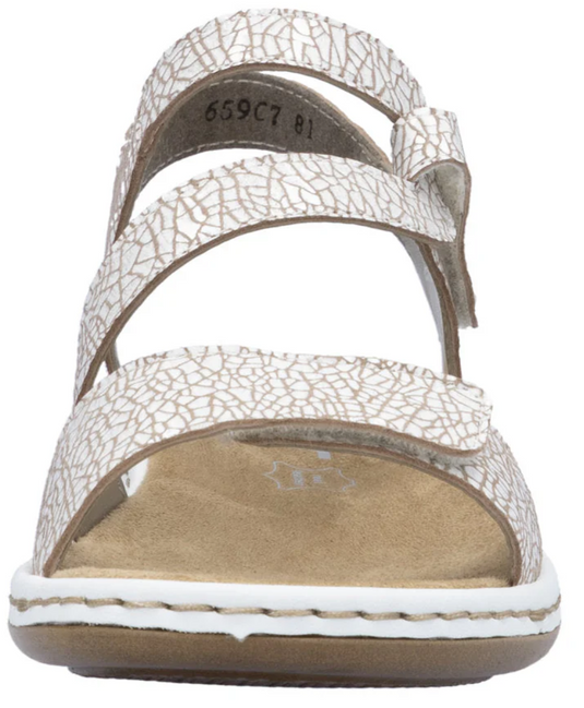 Rieker Women's Regina C7 Sandal White Croc Rieker Women's Regina C7 Sandal White Croc