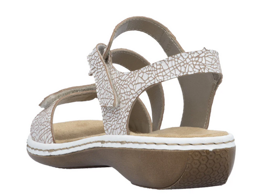 Rieker Women's Regina C7 Sandal White Croc Rieker Women's Regina C7 Sandal White Croc