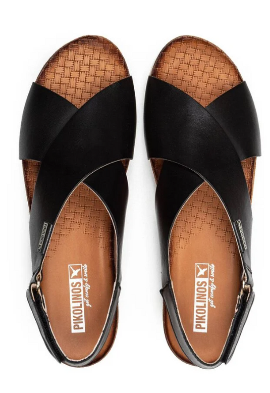 Pikolinos Women's Mahon Cross-strapped sandals Black Pikolinos Women's Mahon Cross-strapped sandals Black