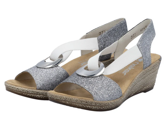 Rieker Women's Fanni H6 Sandals Silver Rieker Women's Fanni H6 Sandals Silver