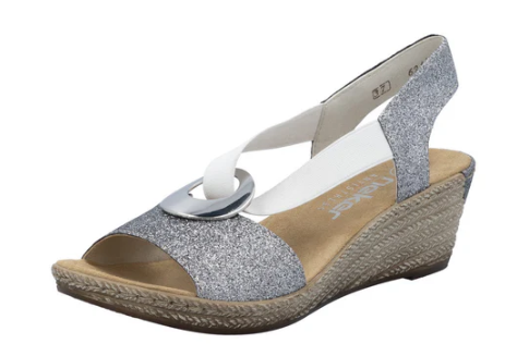 Rieker Women's Fanni H6 Sandals Silver Rieker Women's Fanni H6 Sandals Silver
