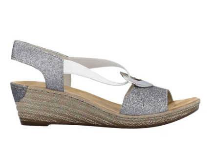 Rieker Women's Fanni H6 Sandals Silver Rieker Women's Fanni H6 Sandals Silver