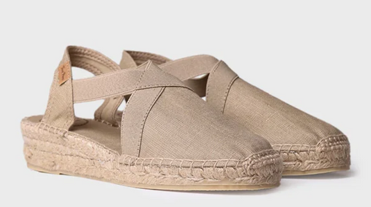Toni Pons VERONA Vegan flat espadrille with straps Stone