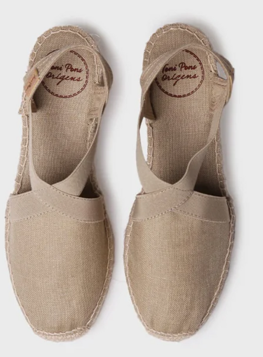 Toni Pons VERONA Vegan flat espadrille with straps Stone Toni Pons VERONA Vegan flat espadrille with straps Stone