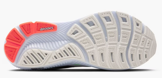 Brooks Men's Ghost 17 Sneaker White/Pink Clay/Gecko Brooks Men's Ghost 17 Sneaker White/Pink Clay/Gecko