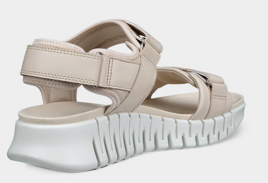 ECCO Women's GRUUV Leather Sandal Beige ECCO Women's GRUUV Leather Sandal Beige