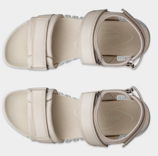 ECCO Women's GRUUV Leather Sandal Beige ECCO Women's GRUUV Leather Sandal Beige