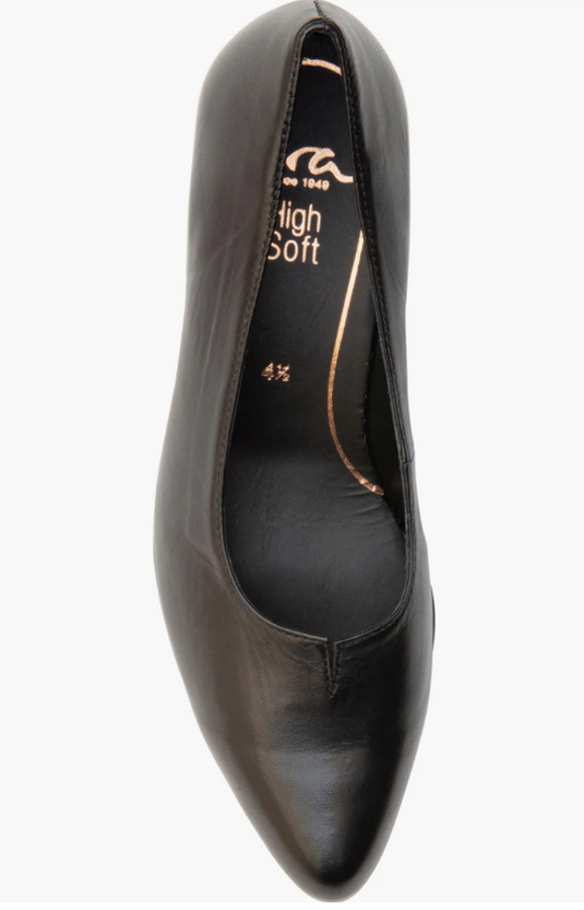 Ara Women's Kit Kitten Heel Pump Black Leather Ara Women's Kit Kitten Heel Pump Black Leather