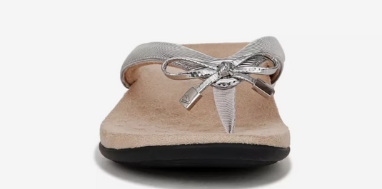 Vionic Women's Bella Toe Post Sandals Aluminium Vionic Women's Bella Toe Post Sandals Aluminium