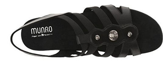 Munro Women's Destiny Sandals Black Leather Munro Women's Destiny Sandals Black Leather