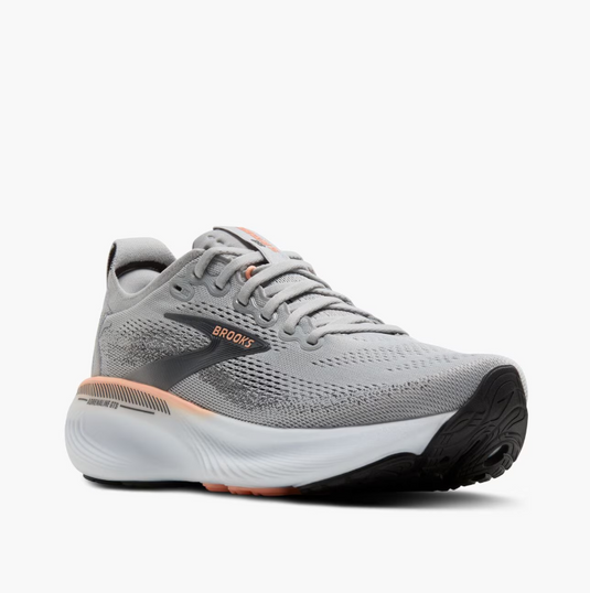 Brooks Women's Adrenaline GTS 25 Sneaker Grey/Blackened Pearl/Coral