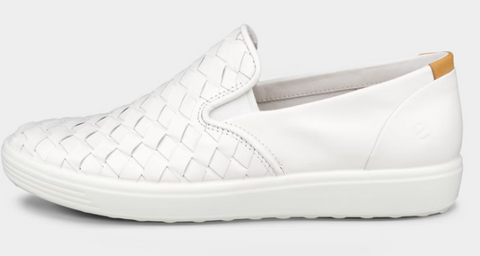 Ecco Women's Soft 7 Woven Slip-On White