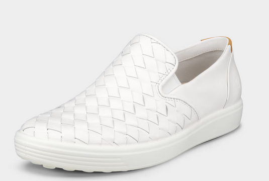 Ecco Women's Soft 7 Woven Slip-On White Ecco Women's Soft 7 Woven Slip-On White