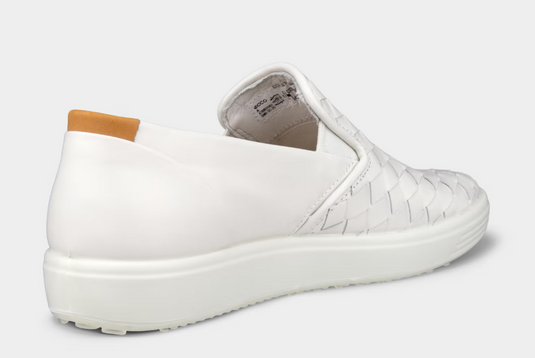 Ecco Women's Soft 7 Woven Slip-On White Ecco Women's Soft 7 Woven Slip-On White