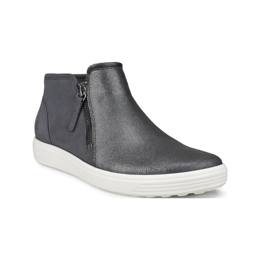 Ecco Women's Soft 7 Low Bootie Silver Heavy/Magnet Ecco Women's Soft 7 Low Bootie Silver Heavy/Magnet