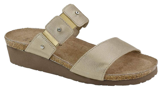 Naot Women's Ashley Slide Sandals Gold Threads Leather Naot Women's Ashley Slide Sandals Gold Threads Leather