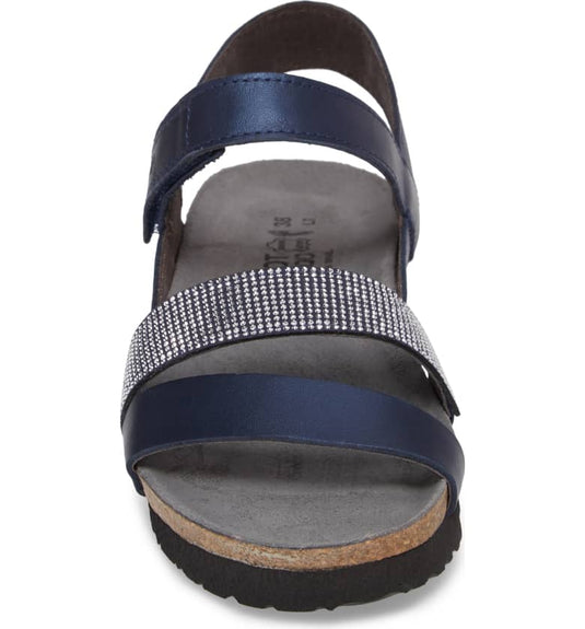 Naot Women's Krista Hook & Loop Sandals Polar Sea with Nickel Rivets Naot Women's Krista Hook & Loop Sandals Polar Sea with Nickel Rivets