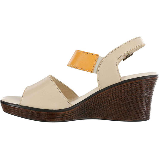 SAS Women's Heather Wedge Sandals Black Cappuccino / Orange