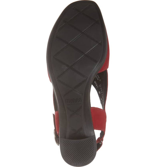 Munro Women's Laine Sling Back Sandals Red Nubuck Munro Women's Laine Sling Back Sandals Red Nubuck