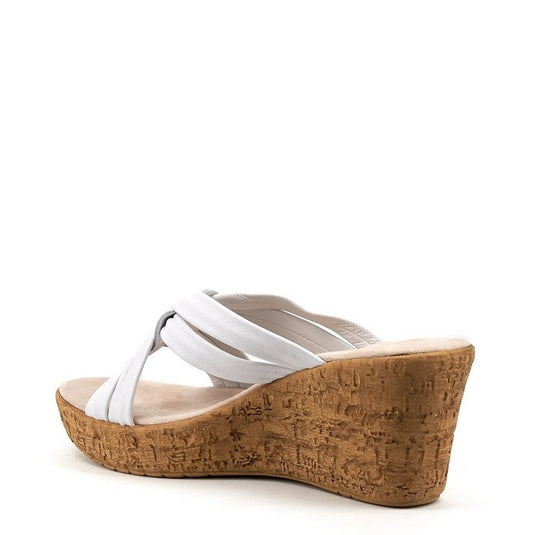 Onex Women's Bethany Wedge Slide White Leather