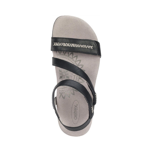 Aetrex Women's Gabby Adjustable Quarter Strap Sandal Denim Aetrex Women's Gabby Adjustable Quarter Strap Sandal Denim