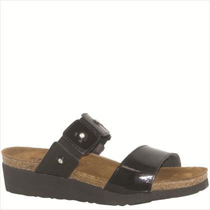 Naot Women's Ashley Slide Sandals Black Patent Leather Naot Women's Ashley Slide Sandals Black Patent Leather