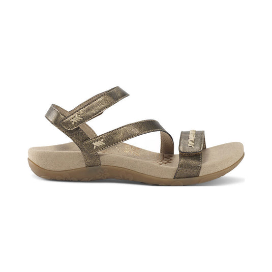 Aetrex Women's Gabby Adjustable Quarter Strap Sandal Bronze