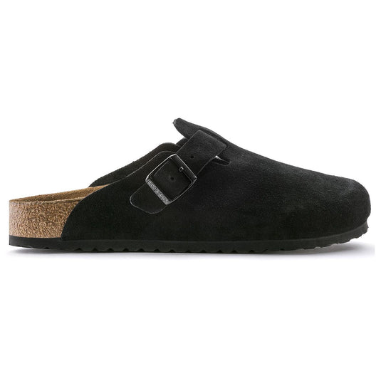 Birkenstock Sandals Boston Black Suede Leather