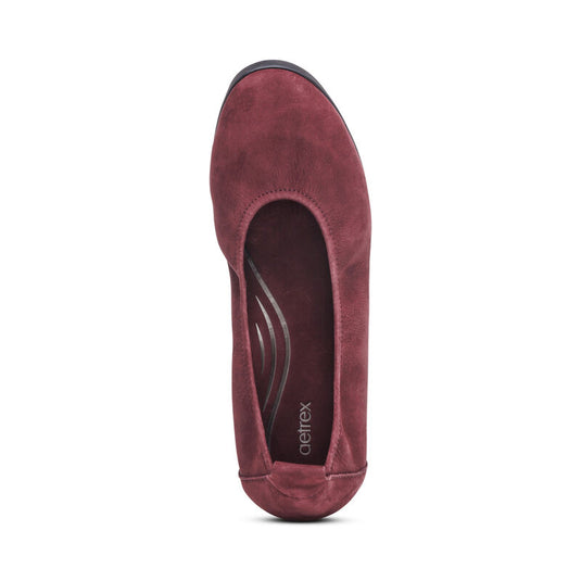 Aetrex Women's Brianna Ballet Flat Burgundy Aetrex Women's Brianna Ballet Flat Burgundy