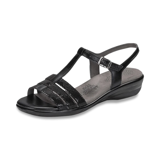 SAS Women's Capri T-Strap Sandal Black Snake SAS Women's Capri T-Strap Sandal Black Snake