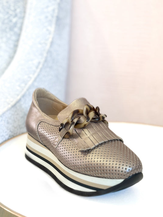 Softwaves Women's Carly Platform Sneaker Taupe