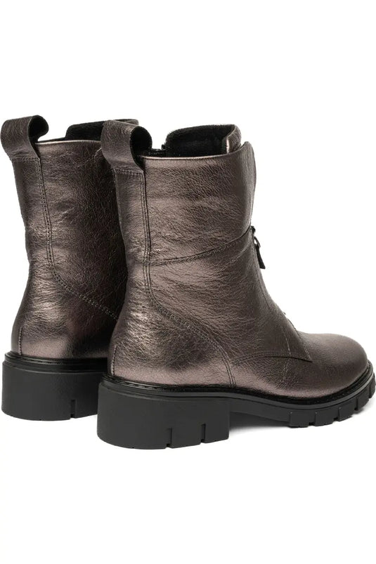 Ara Women's Deon| Dover Lug Sole Front & Inside Zip Boot Pewter Ara Women's Deon| Dover Lug Sole Front & Inside Zip Boot Pewter