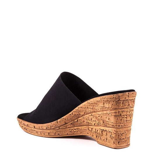 Onex Women's Christina Wedge Slide Black Elastic Onex Women's Christina Wedge Slide Black Elastic