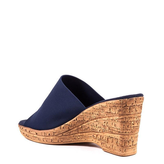 Onex Women's Christina Wedge Slide Navy Elastic Onex Women's Christina Wedge Slide Navy Elastic