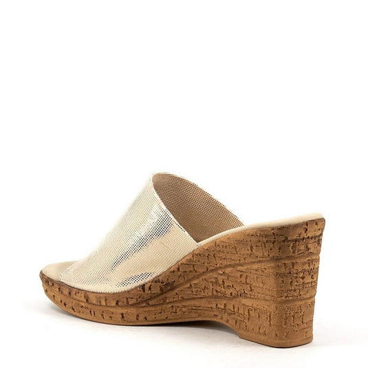 Onex Women's Christina Wedge Slide Platinum Shimmer Onex Women's Christina Wedge Slide Platinum Shimmer
