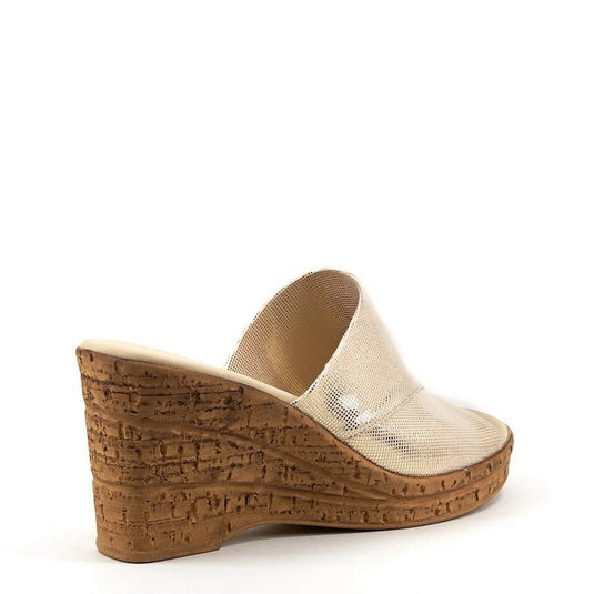 Onex Women's Christina Wedge Slide Platinum Shimmer Onex Women's Christina Wedge Slide Platinum Shimmer